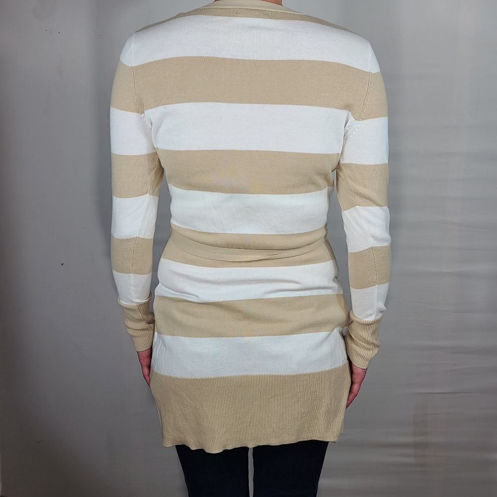 Apt. 9 Cream and White Long Striped Cardigan - Picture 3 of 6